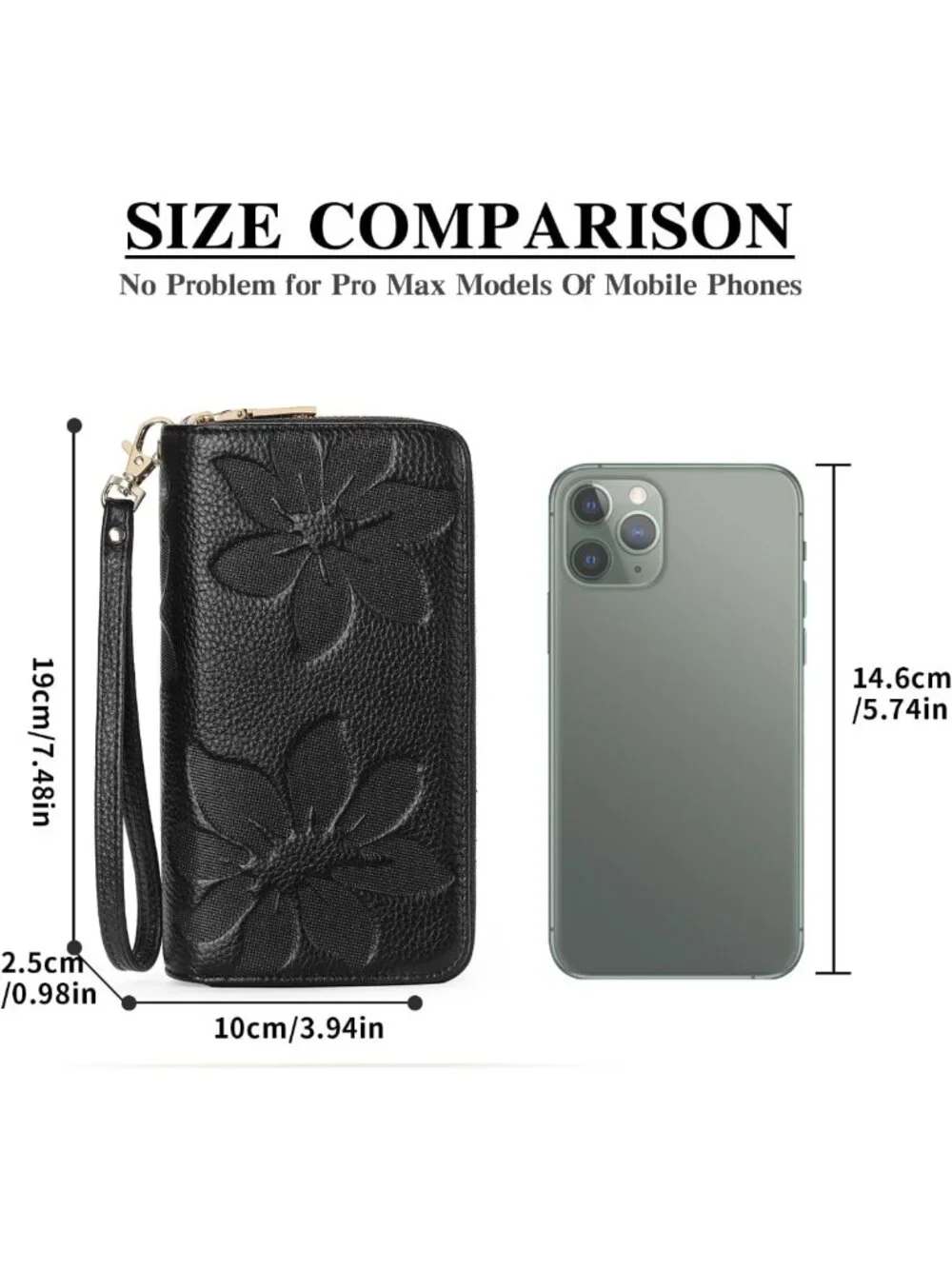 Stylish Women's RFID Blocking Leather Wristlet Wallet - Secure & Chic Accessory